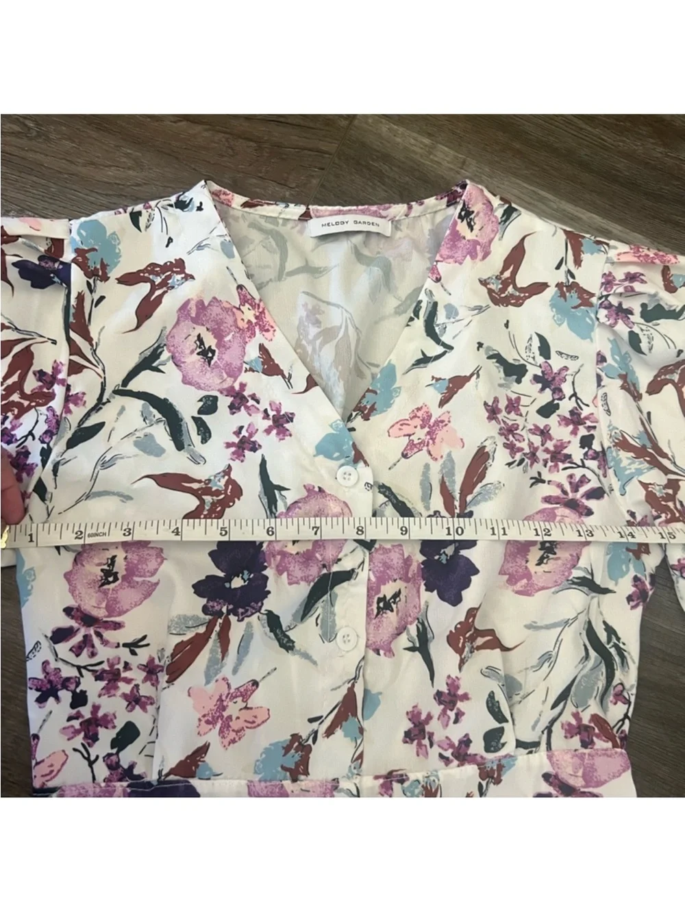 V-Neck Floral Midi Dress in Pink and White